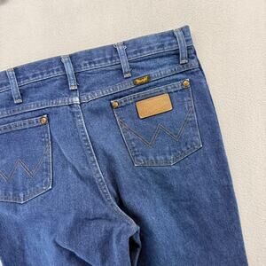 Vintage Wrangler Jeans men's 34x34 Fits 33x33 Blue 936PWD Western Boot Rancher